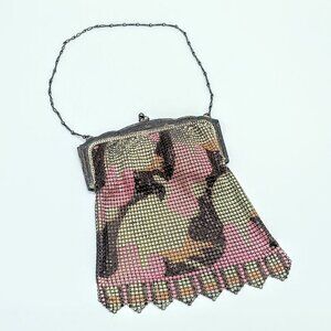 Antique 1920s Whiting & Davis Art Deco Metal Mesh Flapper Purse
